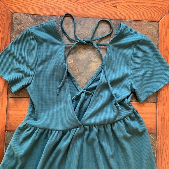 Adorable Teal Babydoll Dress - Small - Picture 4 of 5